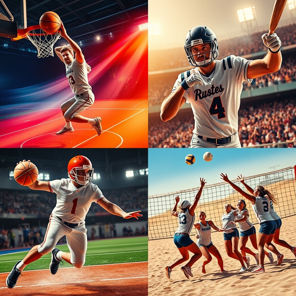America’s Top 4 Sports: Basketball, Football, Baseball, and Volleyball Compared
