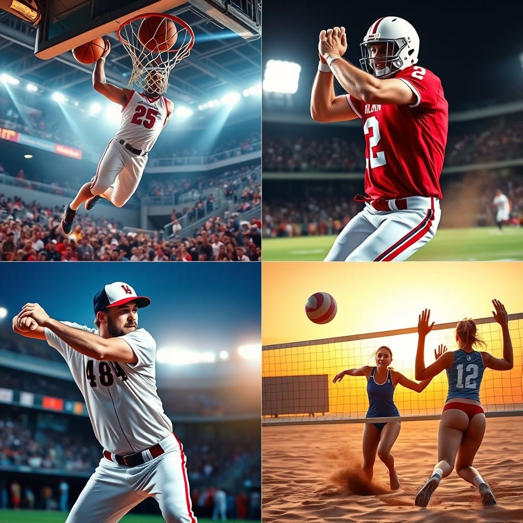 America’s Top Four Sports: Basketball, Football, Baseball, and Volleyball Compared